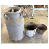 Cream Can, Galv. Bucket, Copper Pail