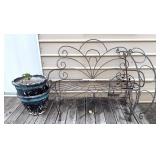 Garden Bench, Pot Holder, Pots