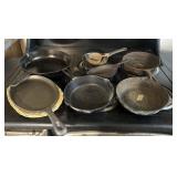 Cast iron Skillets; 10" & Smaller, Unmarked