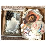Glasses, Dust Pan, Mirror, Funeral Fans, Table