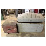 Wooden Trunk & Box w/ Casters