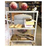Rolling Shelf 34"x14"x47" w/ Contents