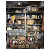 Contents of Grey Metal Shelving; Come A Long,