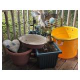 Concrete Angel 13", Plastic Planter Pots, Enamel