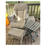 Rope Woven Wood Outdoor Chair (rope is decaying