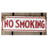 No Smoking Porcelain Sign 12" x 4"