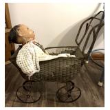 Celuloide Doll & Vintage Buggy, Doll is 22" T