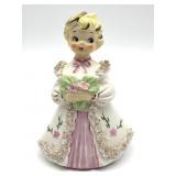 Vintage Ceramic Little Girl Napkin Doll Napkin