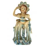 Vintage Ceramic Lady Napkin Doll Napkin Holder 9"