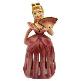 Vintage Ceramic Lady Napkin Doll Napkin and Candle