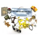 Painted Slate Sign, Jesus Print, Jewelry, and