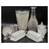 Wexford Glass Vase, Decanter Bottle, Butter