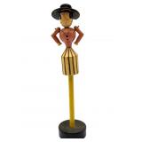 Vintage Wood Lady Napkin Doll Napkin Holder 11"