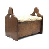 Vintage Wood Storage Footstool 16.5" x 10" x 14"