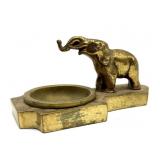 Vintage Brass Elephant Ashtray 6" x 3.25"