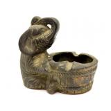 Vintage Brass Elephant Ashtray 6" x 5"