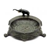Vintage Metal Elephant Ashtray 6" x 2.5"