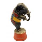 Vintage Circus Elephant Painted Cast Iron Coin