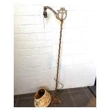Antique Bridge Lamp 54"- cloth on paper shade