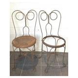 (2) Vintage Wrought Iron Parlor Chairs- floor
