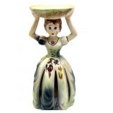 Vintage Ceramic Rhinestone Eyes Lady Napkin Doll