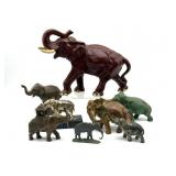 Vintage Metal Elephant Figures 11" x 8" and