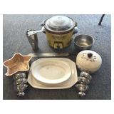 Vintage Slow-Cooker, Drink Shaker, Ceramic Lidded