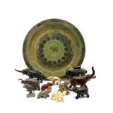 Metal Elephant Decorative Plate and Metal and