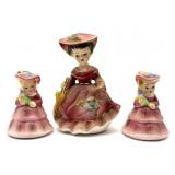 Vintage Lady Porcelain Figure and Salt & Pepper
