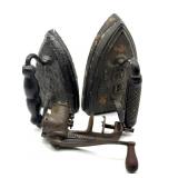 Vintage Small Food Chopper and (2) Cast Iron