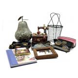 Sewing Machine Music Box, Ceramic Pear, Wire