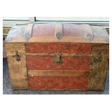 Antique Wichita Trunk Factory Metal and Wood