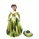 Vintage Ceramic Lady Napkin Doll Napkin and