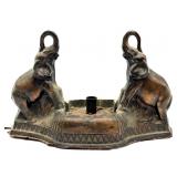 Vintage Elephant Metal Lamp 10" x 6.5"- works