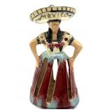Vintage Mexico Ceramic Lady Napkin Doll Napkin
