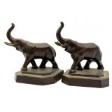 Vintage Elephant Metal Bookends 4" x 5"