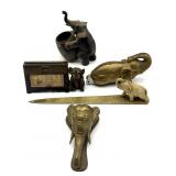 Vintage Metal Elephant Desk Accessories : Note