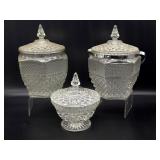 Wexford Glass Lidded Ice Bucket and Lidded Dishes