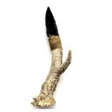 Antler Knife with Obsidian Knapped End- handle