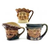(3) Vintage Royal Doulton Toby Jug Mugs : Drake,