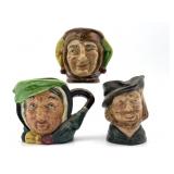 (3) Vintage Royal Doulton Toby Jug Mugs : Jester,