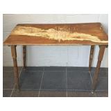 Antique Wood Folding Table with Measuring Tape