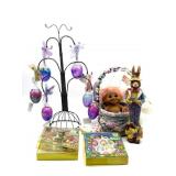 Glass Easter Eggs, Wire Tree, Vintage Easter
