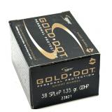 (20) Rnds 38 SPL+P, Gold Dot 135 Gr. GDHP
