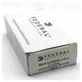 (50) Rnds 9mm +P, Federal 115 Gr JHP
