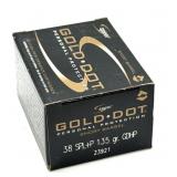 (20) Rnds 38 SPL+P, Gold Dot 135 Gr. GDHP