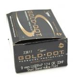 (20) Rnds 9mm+P, Gold Dot, 124 Gr. GDHP