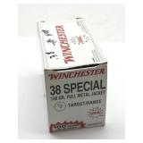 (100) Rnds 38 SPL, Winchester, 130 Gr FMJ