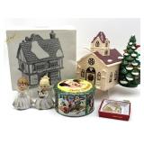 Vintage Mickey Mouse Christmas Tin, Ceramic Vintage Mickey Mouse Christmas Tin, Ceramic