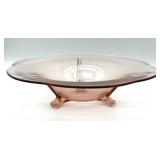 Fostoria Fairfax Pink Glass Footed Console Bowl Fostoria Fairfax Pink Glass Footed Console Bowl